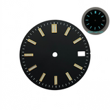 28.5mm NH35 Dial Log Marker Sunburst Surface BGW9 Luminous Dial blue