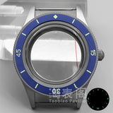 40MM titanium-coated Fifty Fathoms Watch Case Luminous Bezel Domed Sapphire for NH35 36 ETA2824 PT5000 movement 10Bar