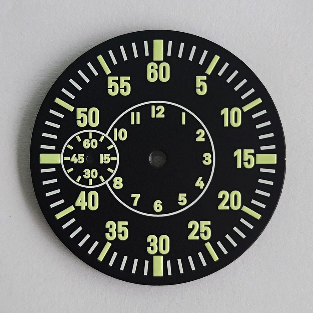 39mm Dial For 6497 6498 substitute large pilot dial Sterile green luminous
