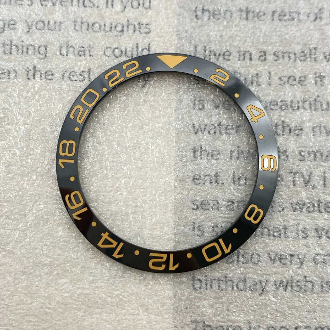 GMT Bezel Insert aluminum bezel 38mm x 30.6mm for GMT MASTER etc case pepsi