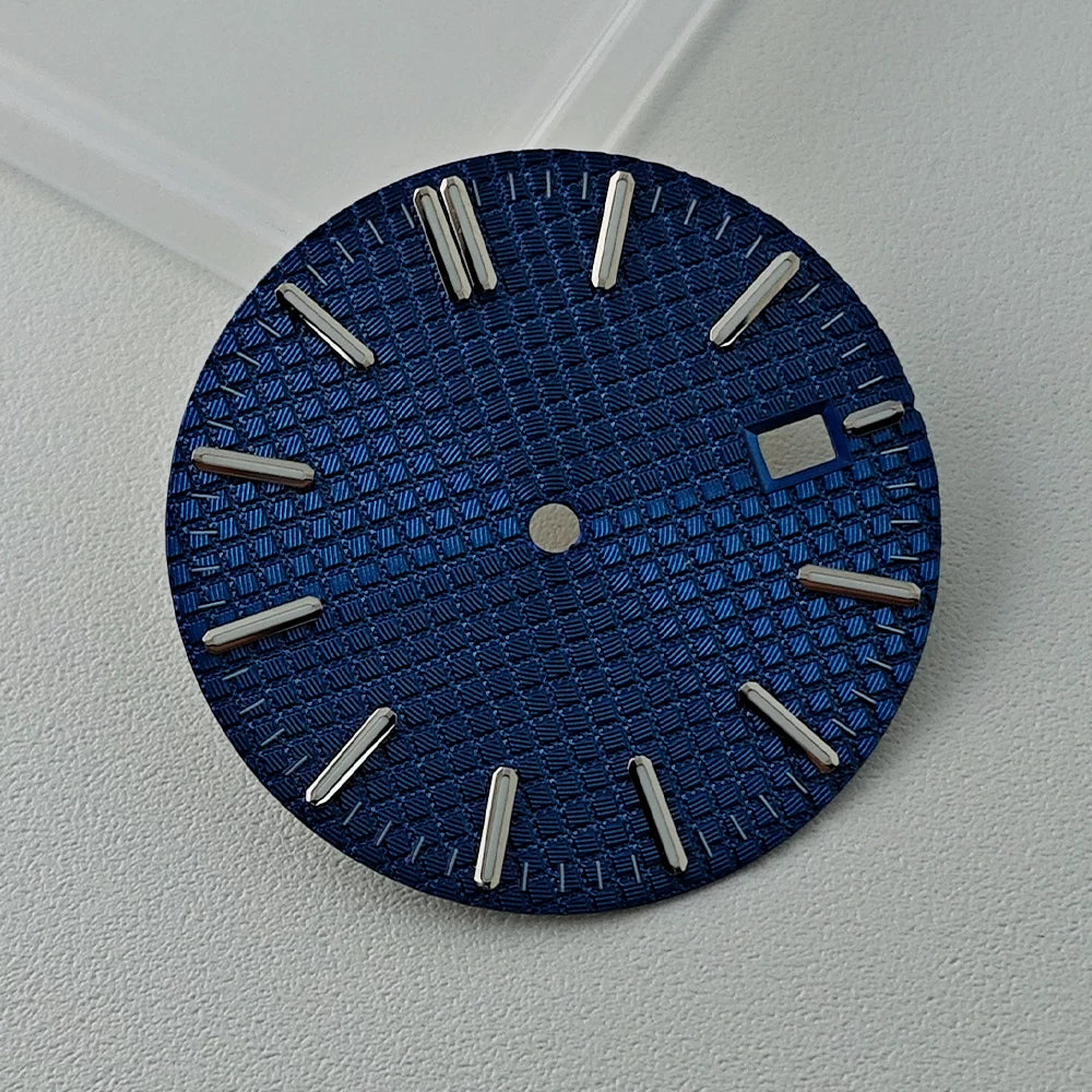 Full Sterile 31.8mm Waffle Dial green luminous dial for NH35 mechanical movement PRX Royal Oak AP etc