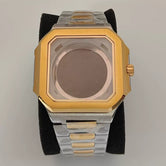 42mm Black Cubitus Watch Case gold rose gold two tones Glassback square case for 29.5mm dial NH35/36 movement Sapphire 5ATM