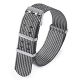 NATO nylon strap One through double row holes breathable woven watch strap 20mm 22mm black blue grey green fxd 285mm