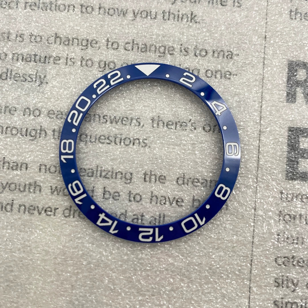 GMT Bezel Insert aluminum bezel 38mm x 30.6mm for GMT MASTER etc case pepsi