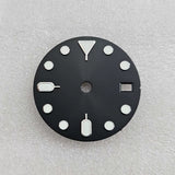 Watch dial 28.5mm green luminous no LOGO modified GMT four-hand dial, suitable for NH35 automatic Triangle Marker