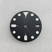 Watch dial 28.5mm green luminous no LOGO modified GMT four-hand dial, suitable for NH35 automatic Triangle Marker