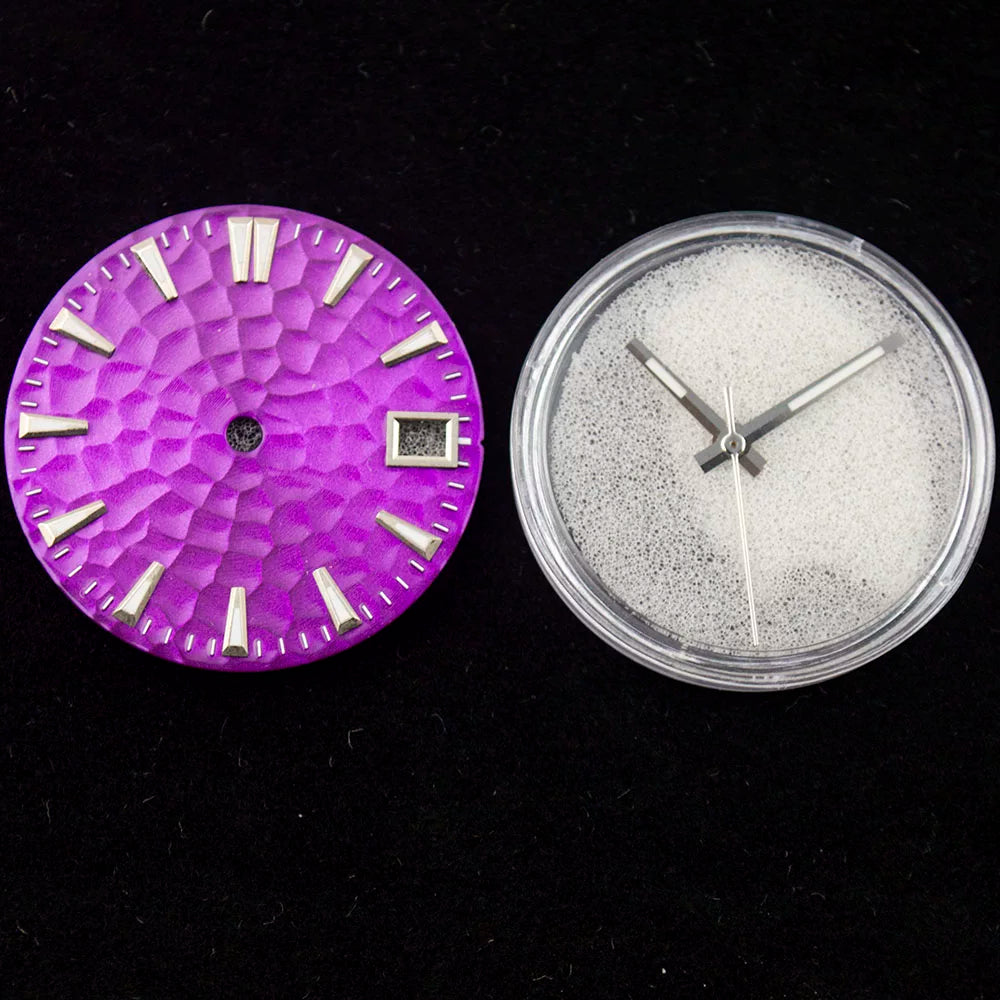 28.5mm Honey Comb dial green luminous watch face suitable for NH35 movement+hands