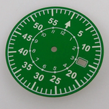 33.5MM Sterile Pilot Dial for TMI NH35 Green luminous Date Window Green BLue Black Vintage Style