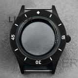 40mm PVD black Fifty Fathom Watch Case matte sandblasted Ceramic Bezel NH35 34 36 38 etc PT5000 ETA 2824 Miyota8215 movement 10Bar Sapphire
