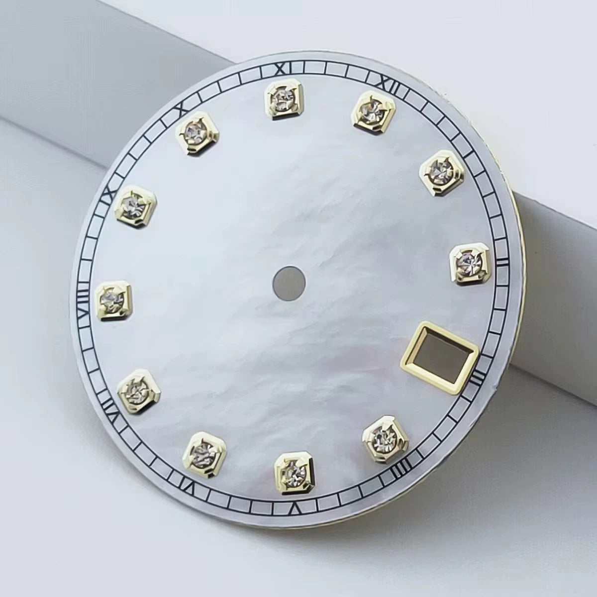 28.5mm MOP sterile dial for NH35 movement no lume Mother of Pearl Dial diamond markers