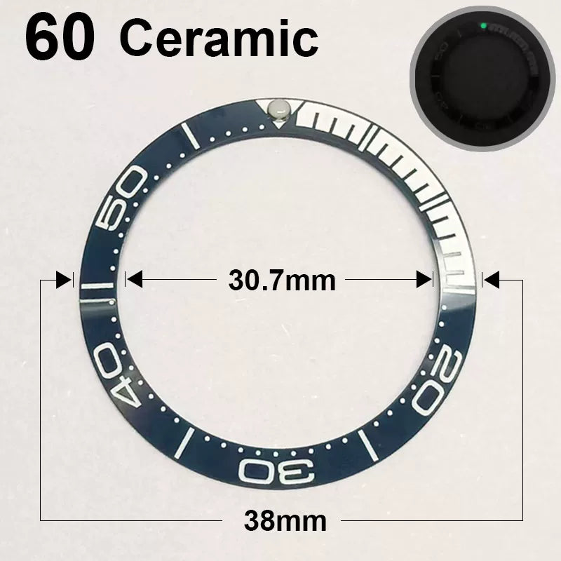 Ceramic Bezel For 42MM Seamaster Case diameter 38mm * 30.7mm