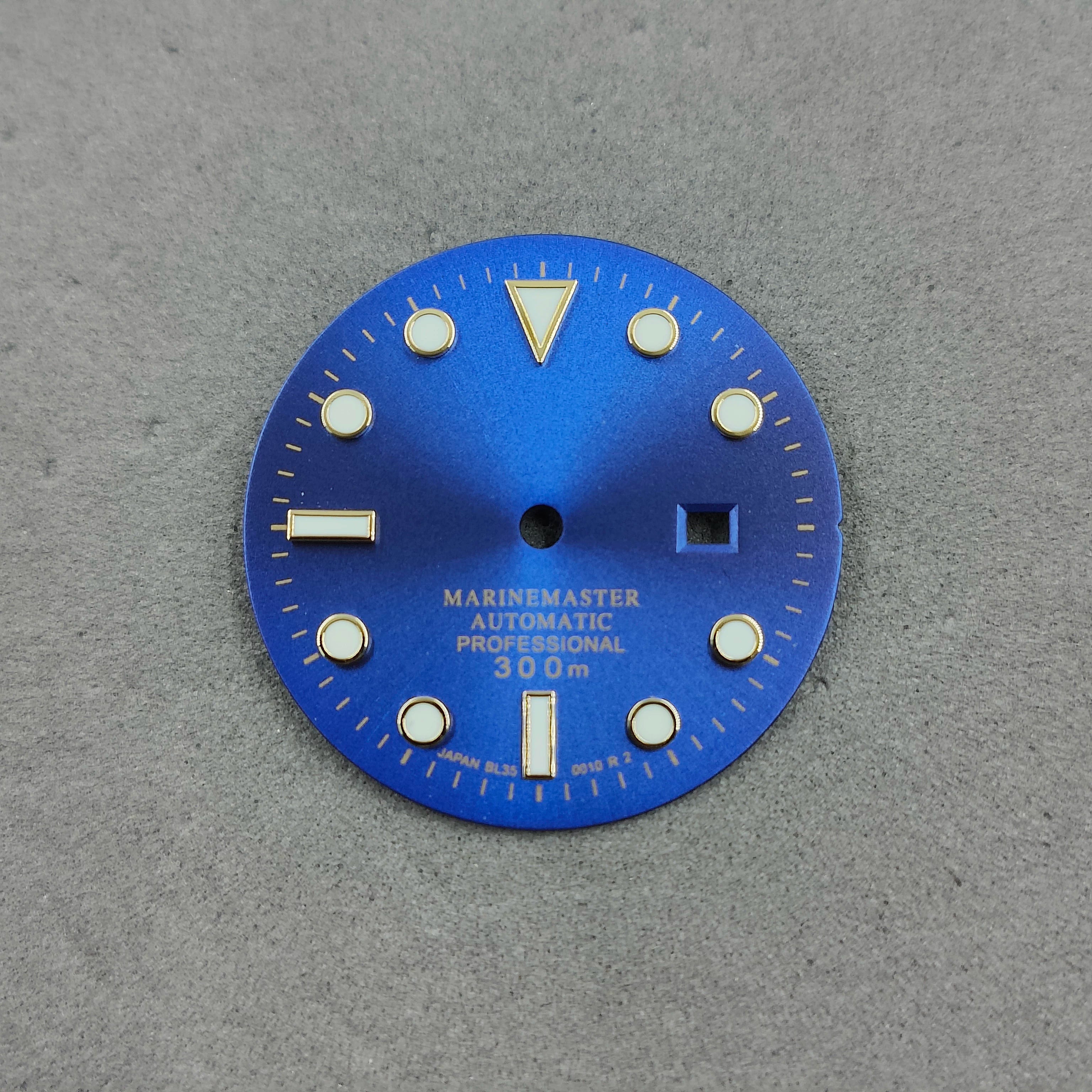 Lady Submariner Dial 24.5mm Sunburst green luminous light for installing NH05 modified watch accessories