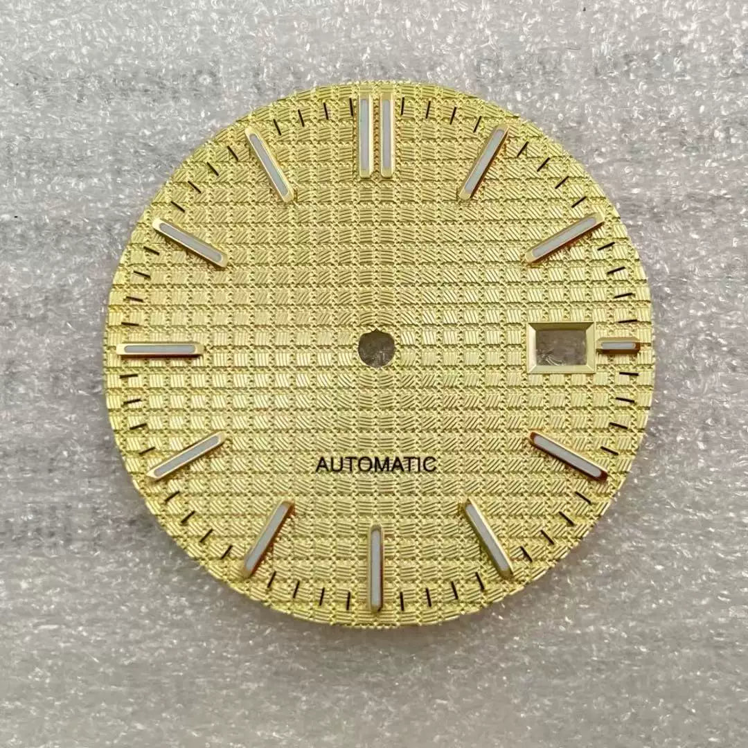 Sterile 31.8MM Waffle dial For nh35 movement green luminous Royal oak Prx watch accessories