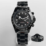 39Mm VK64 Datona Watch 2 eyes Black PVD Chronograph Quartz 5-pin green luminous sapphire 5ATM