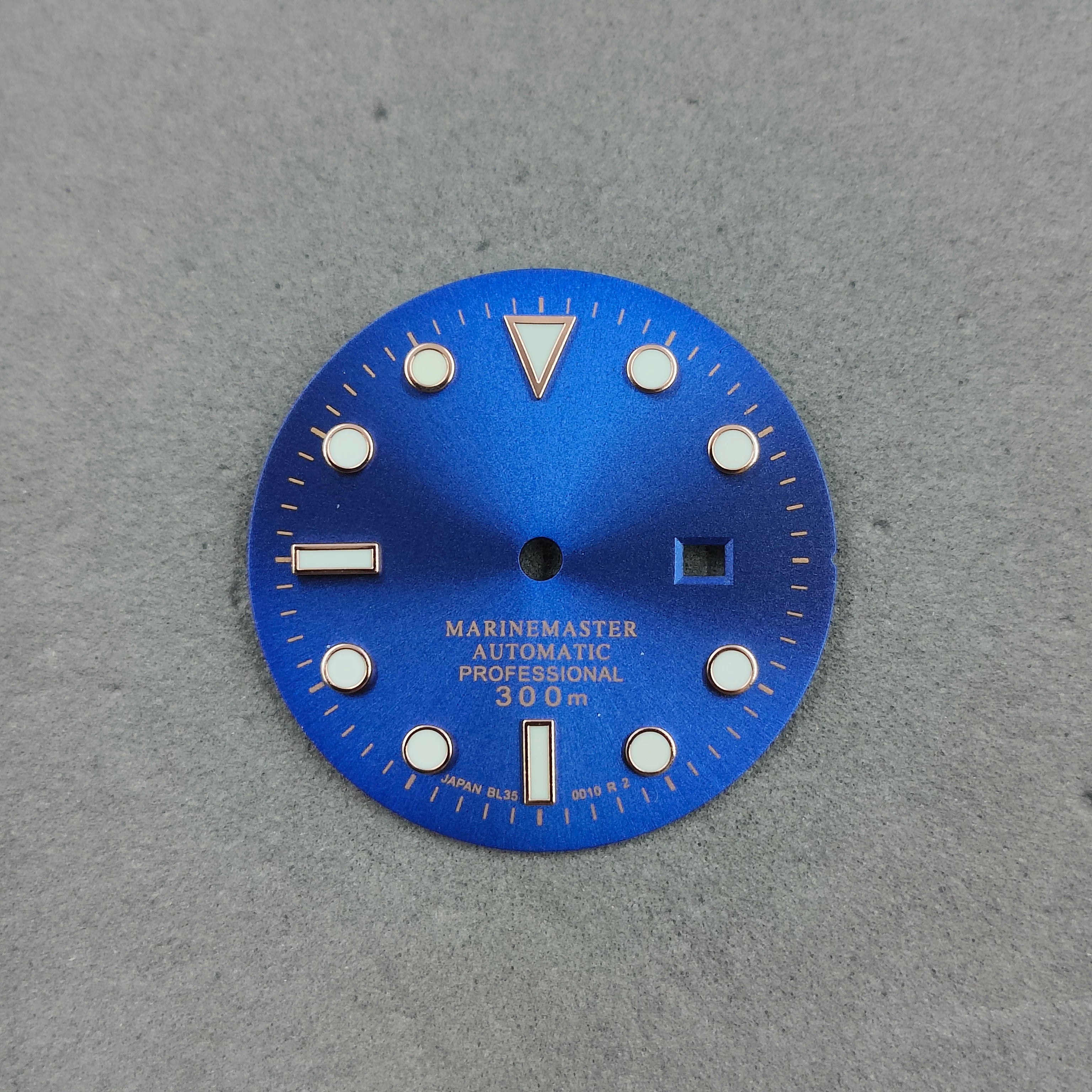 Lady Submariner Dial 24.5mm Sunburst green luminous light for installing NH05 modified watch accessories