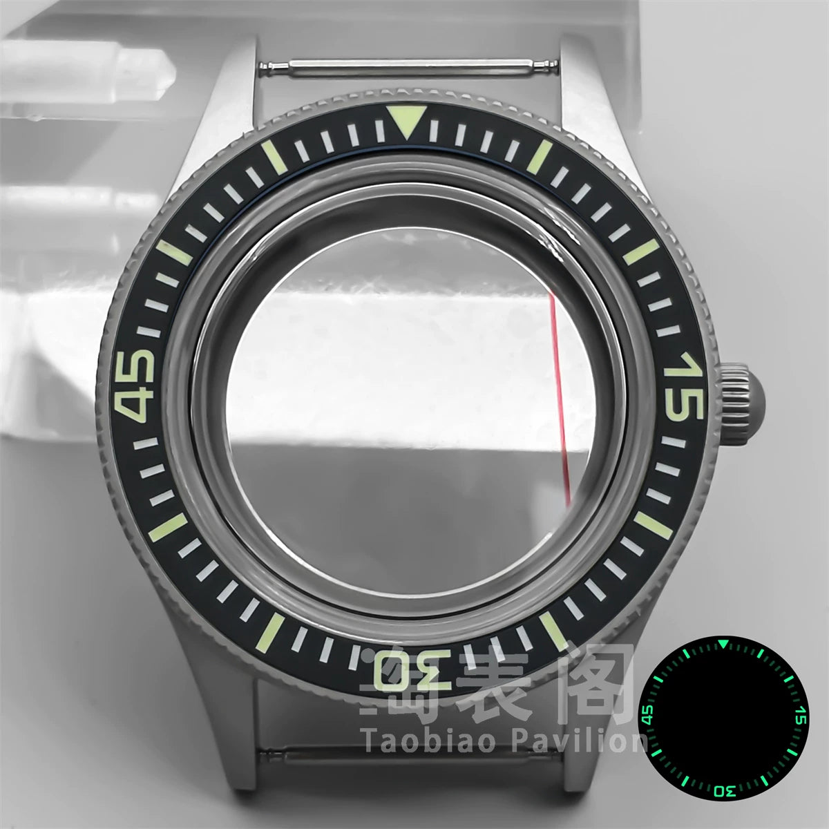 40MM titanium-coated Fifty Fathoms Watch Case Luminous Bezel Domed Sapphire for NH35 36 ETA2824 PT5000 movement 10Bar