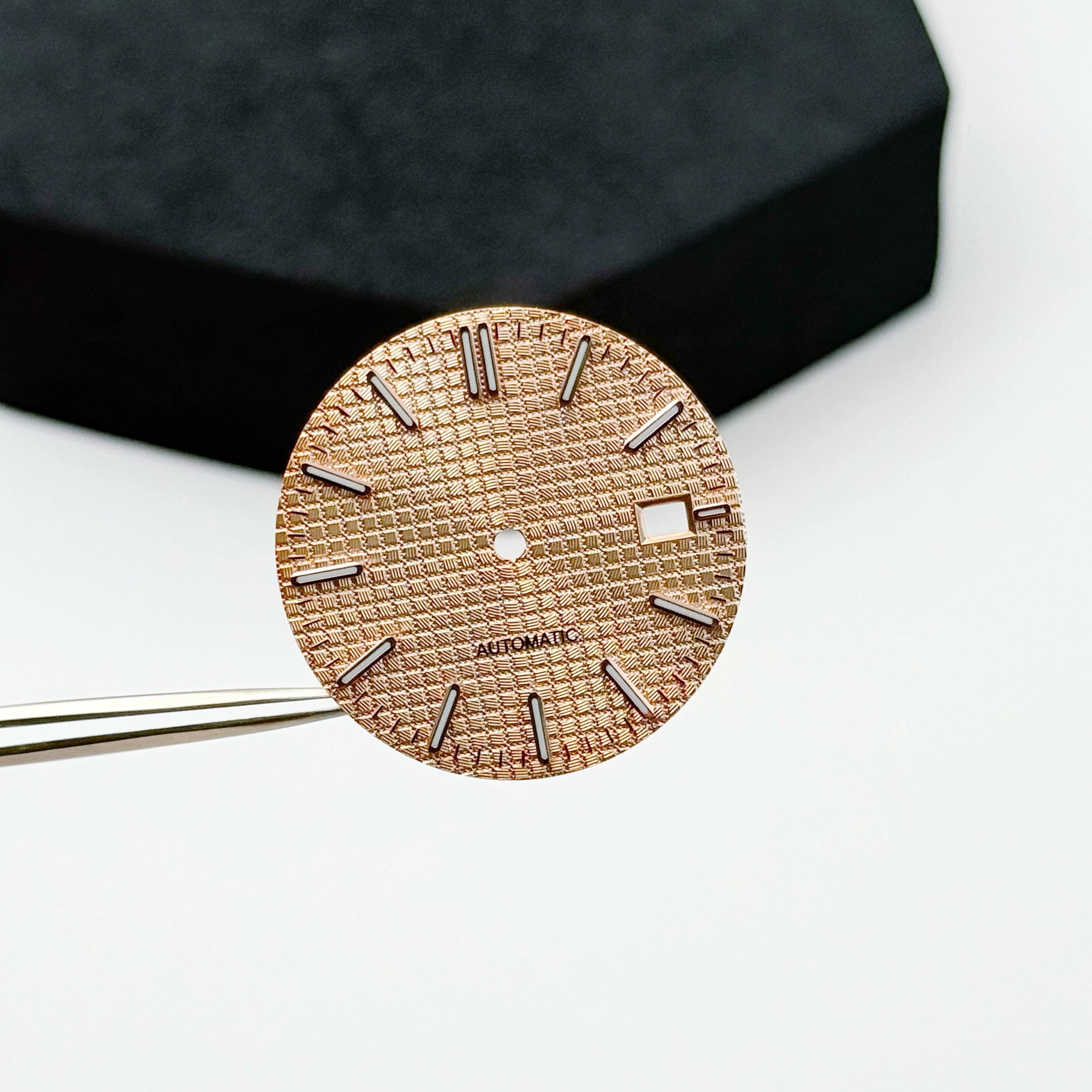 Sterile 31.8MM Waffle dial For nh35 movement green luminous Royal oak Prx watch accessories