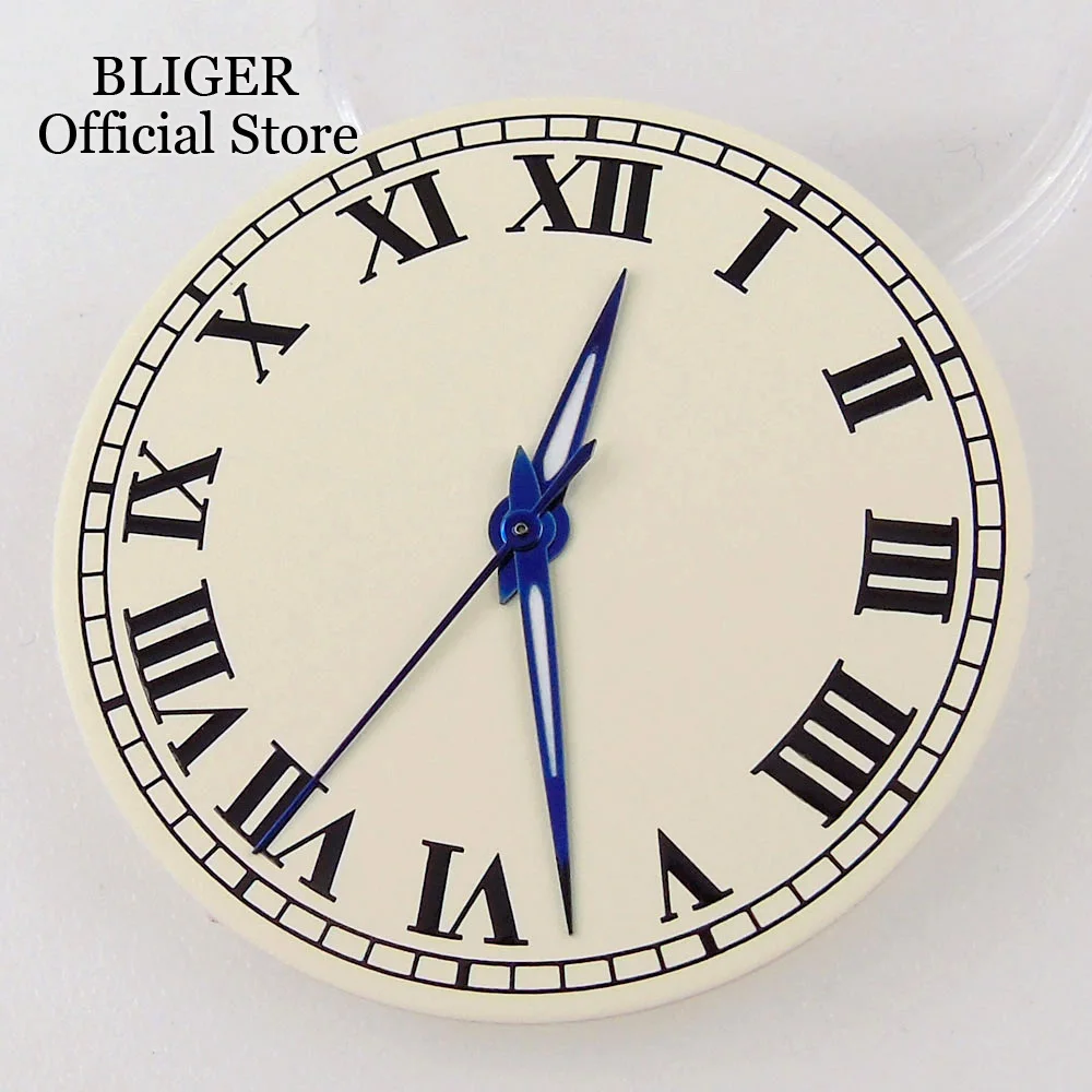 33.5MM Dial Vintage Roman Numeral Dial NH35 NH36 2824 PT5000 Miyota 8215 blue hand