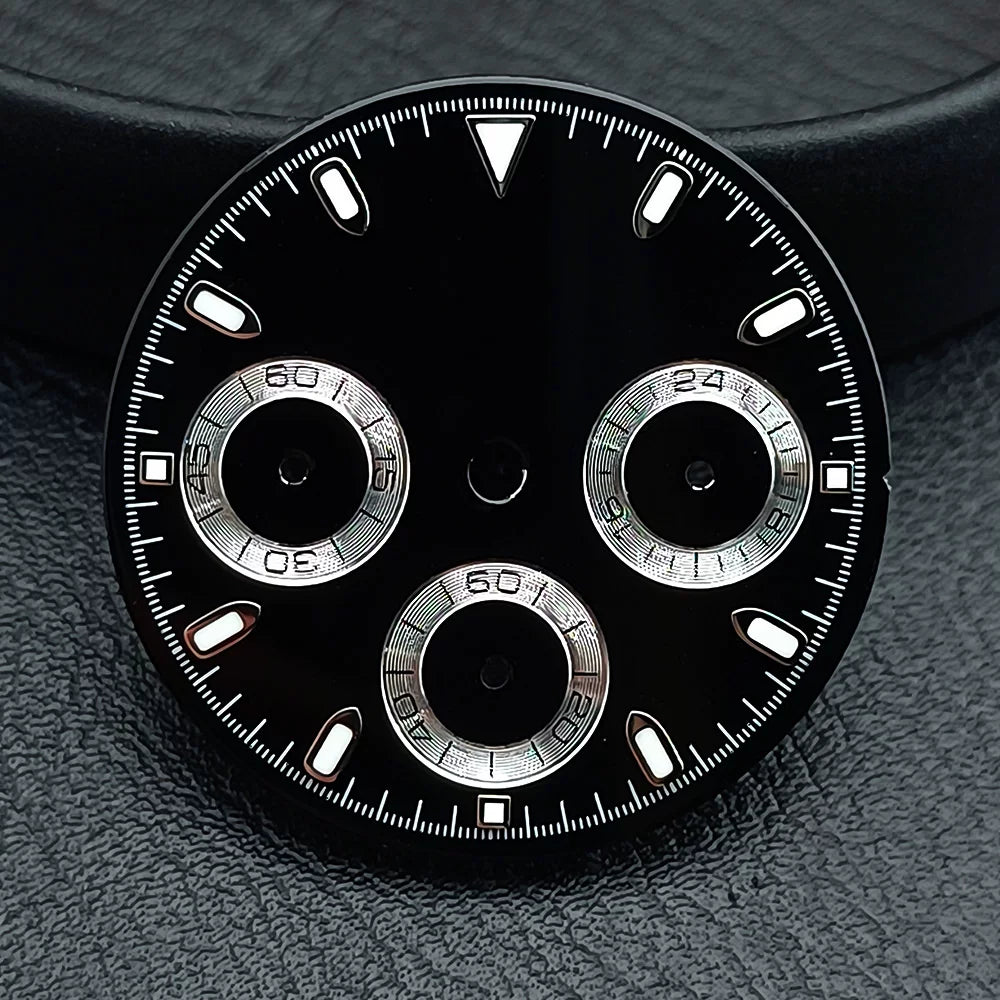 29Mm VK63 Dial luminous suitable for multi-function quartz movement Chronograph and supports customized logo.