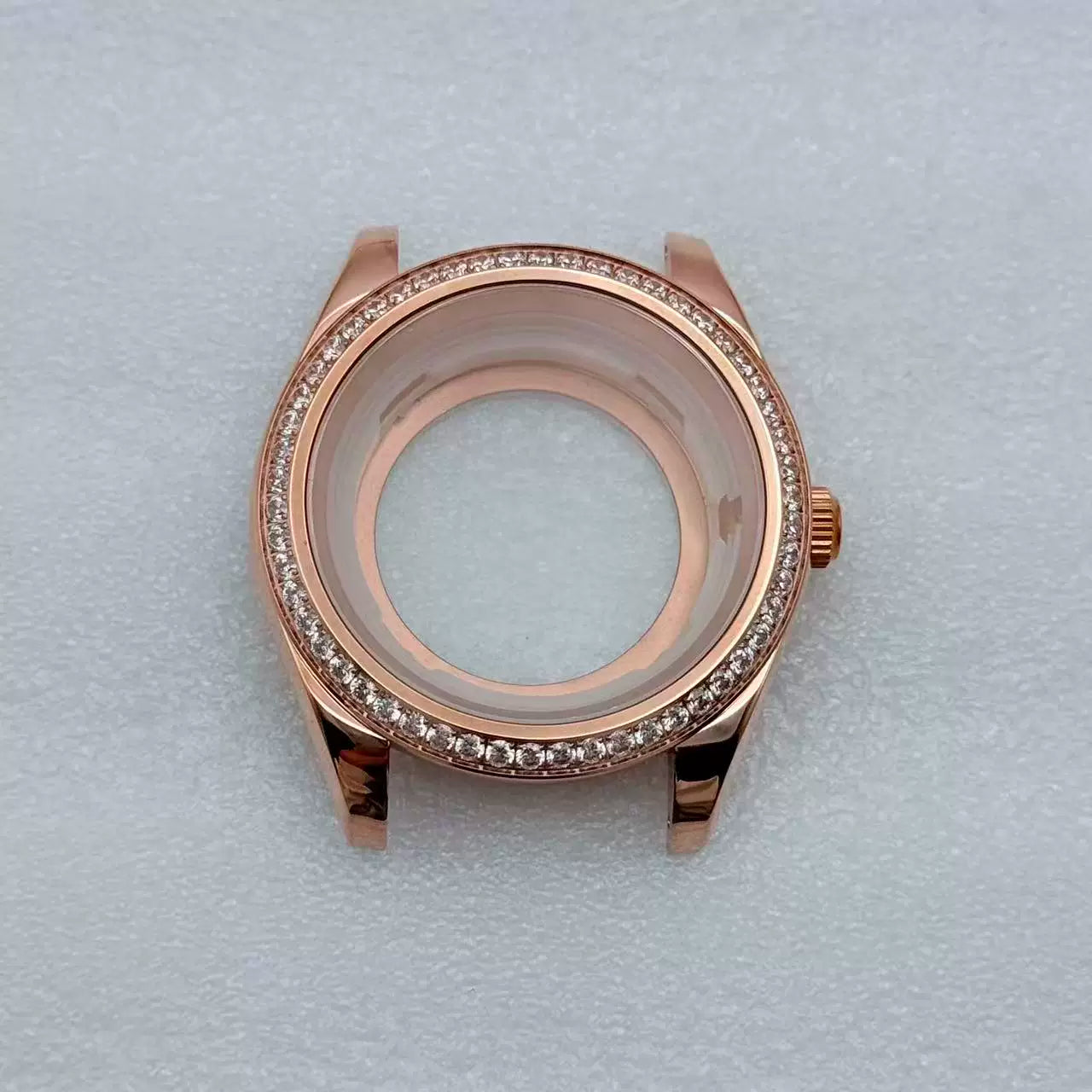 MIyota 8285 watch case Smooth bezel fluted diamond sapphire 316 stainless steel 31mm dial 10ATM