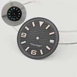 31mm / 29mm Land-Dweller Dial honey comb texture for Nh35 movement green luminous with hands