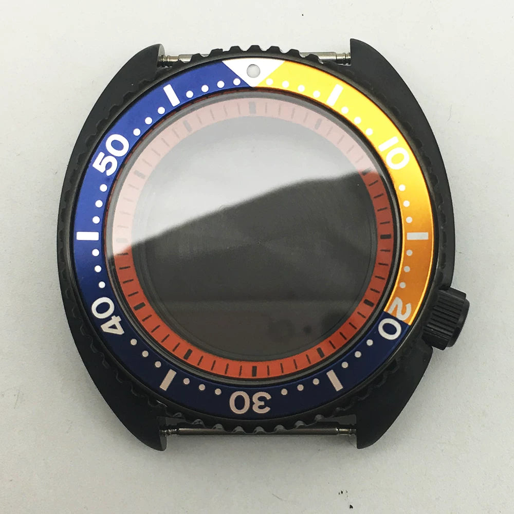 45MM Black Turtle case 6105 large abalone for NH35A/NH36A movement  28.5MM dial Sapphire 20ATM