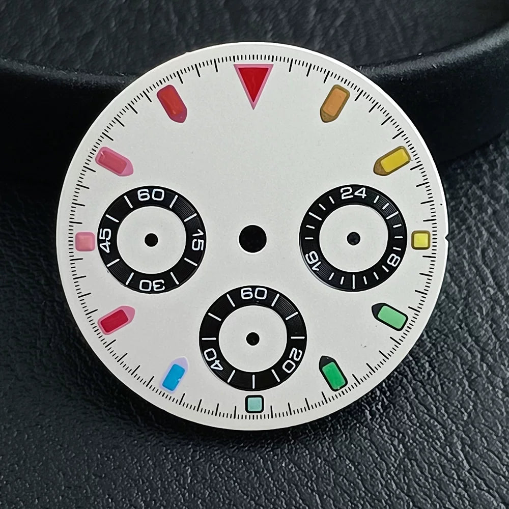 29Mm VK63 Dial luminous suitable for multi-function quartz movement Chronograph and supports customized logo.