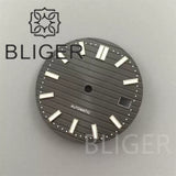 29.5MM Nautilus Dial for Seiko NH35 green luminous double bar 12 hour marker