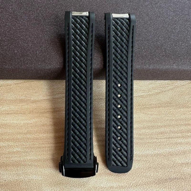 20mm High Quality Rubber Band Seamaster 150/300  Strap AT150 Gold Pin Captain Bumblebee Diver band