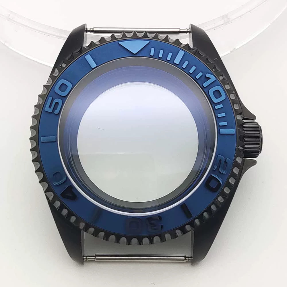 42MM Pvd Black Submariner Watch case Diver Mod Accessary Double Domed sapphire for NH35 34 36 38 etc 10Bar