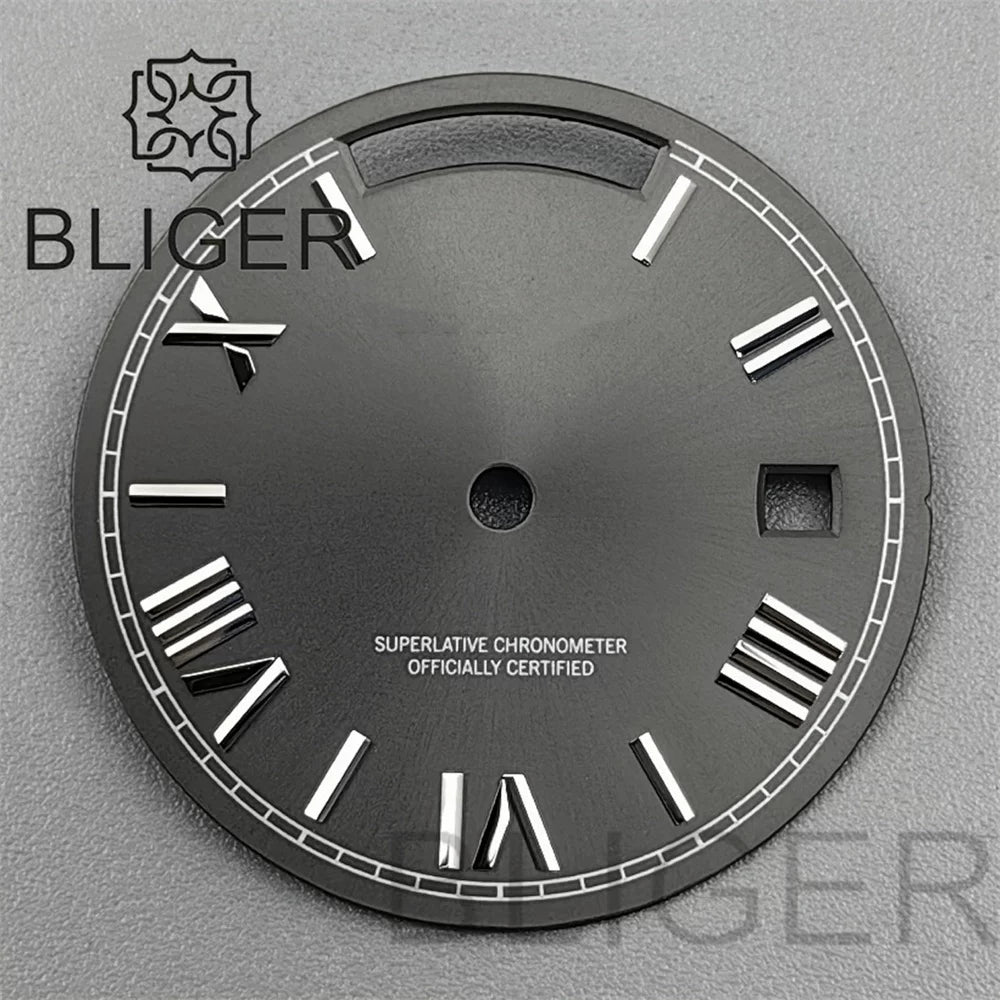 29MM Miyota 8285 Dial Roman numeral Sunburst dual calendar scale dial modified