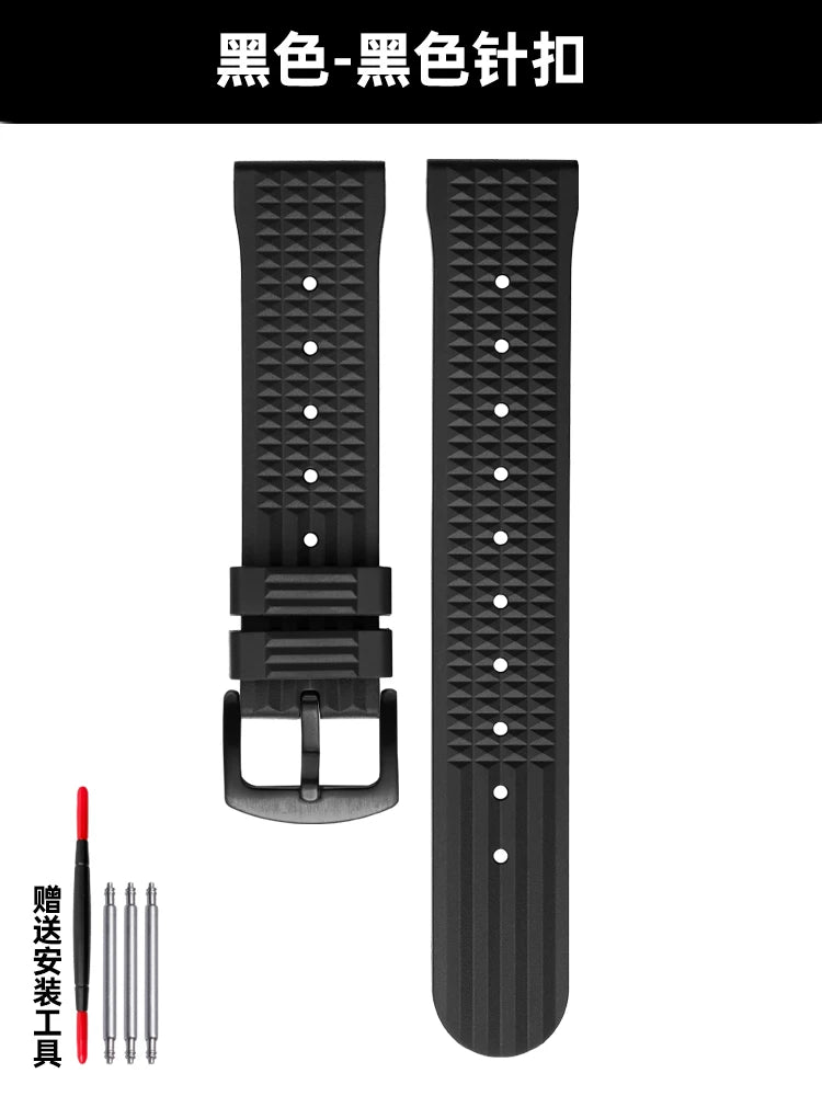 High Quality FKM Rubber watch strap 22mm