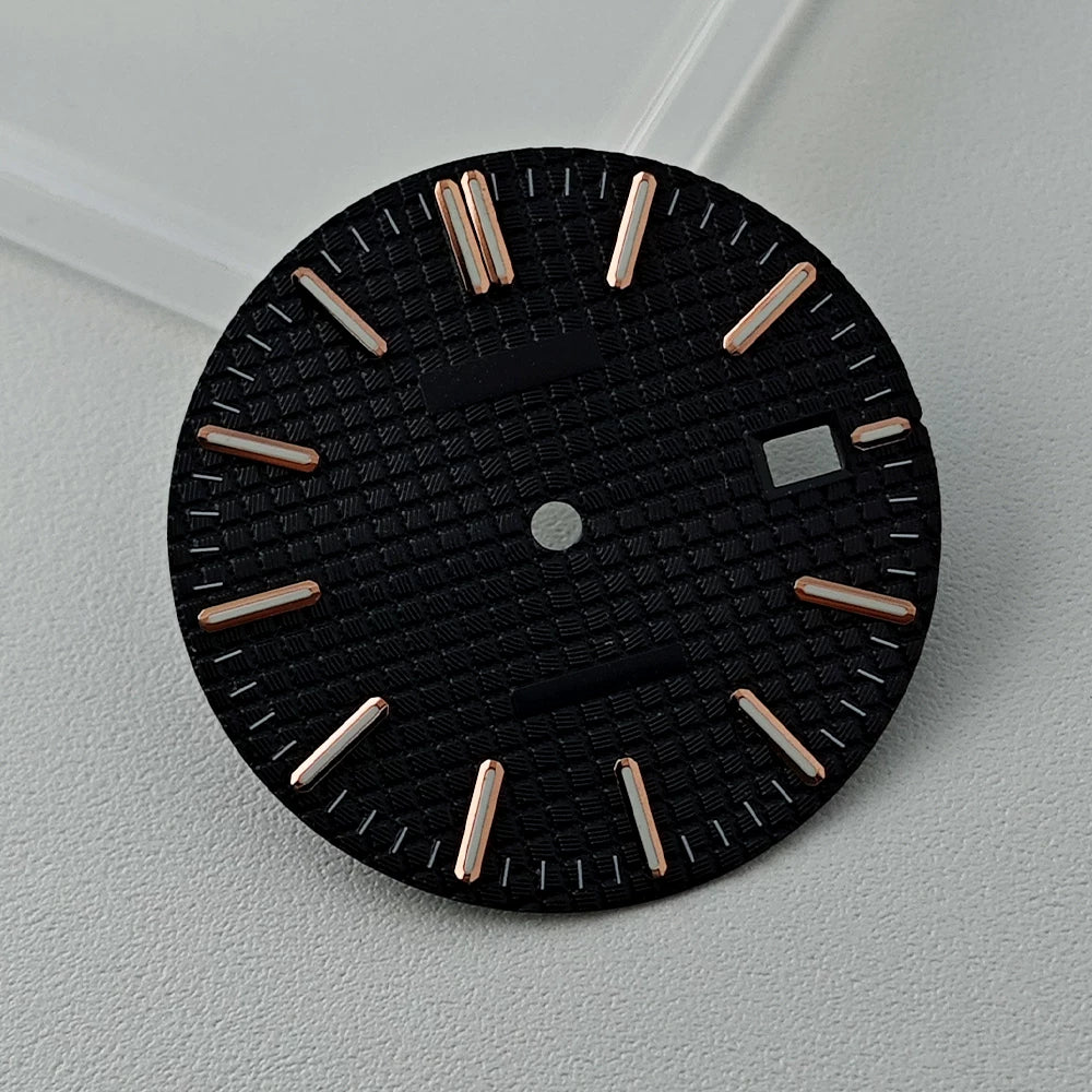 Full Sterile 31.8mm Waffle Dial green luminous dial for NH35 mechanical movement PRX Royal Oak AP etc