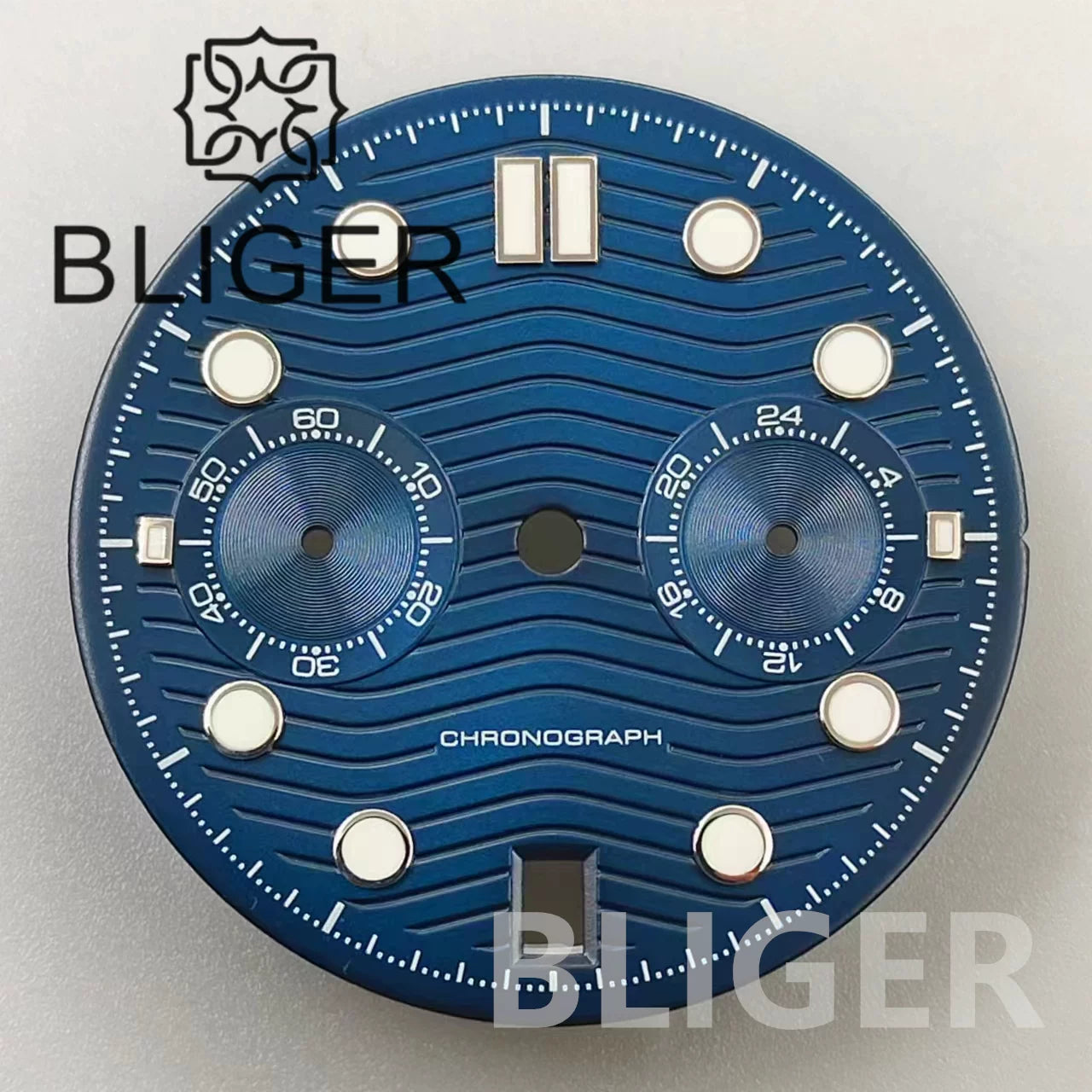 Chronograph Quartz Seamaster Dial 31mm Water Ripple for VK63/64 Movement