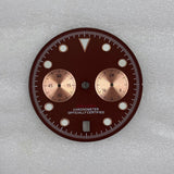 32.5mm Speedmaster VK64 Dial for quartz movement green luminous 2 eyes