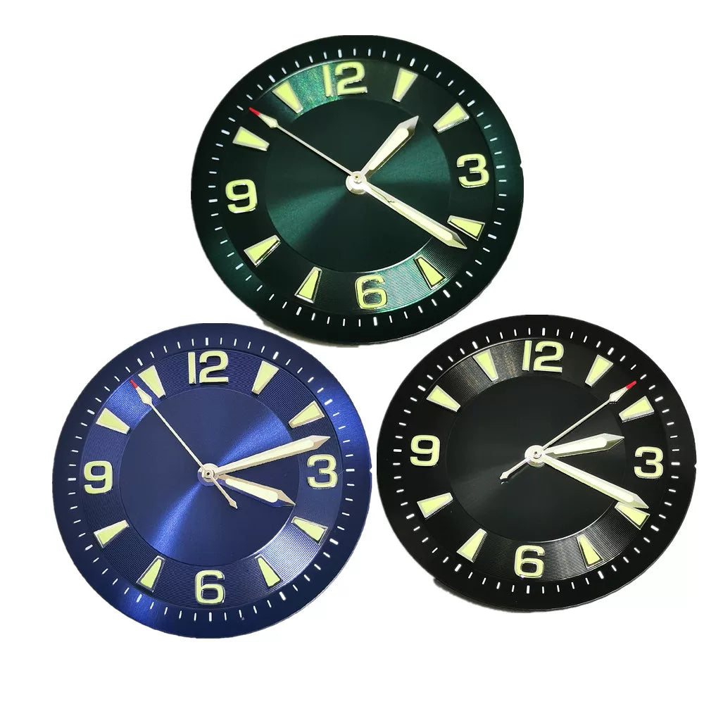 33.5mm dial and hands 36912 number for eta2824 miyota 8215 seiko NH35 movement green luminous