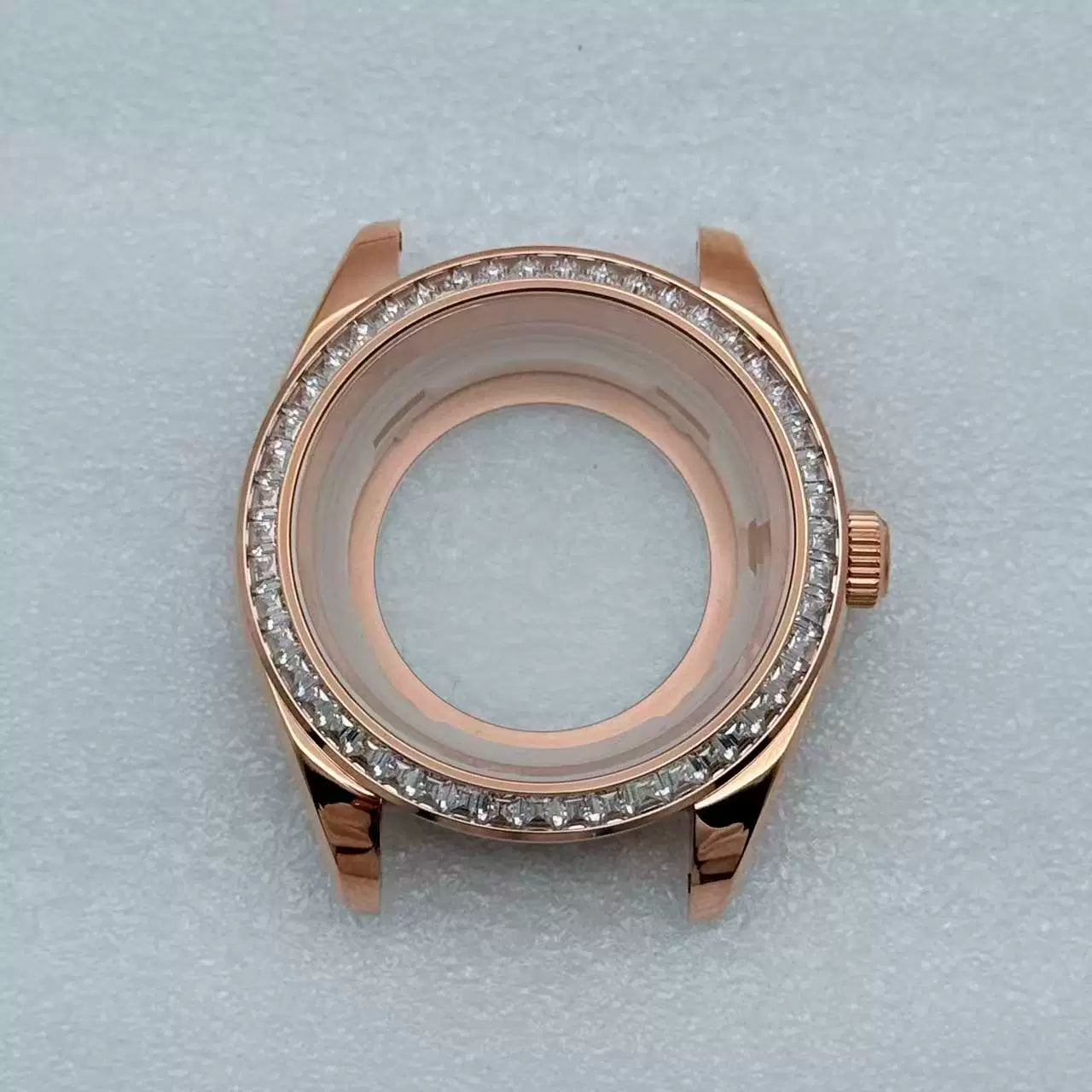 MIyota 8285 watch case Smooth bezel fluted diamond sapphire 316 stainless steel 31mm dial 10ATM