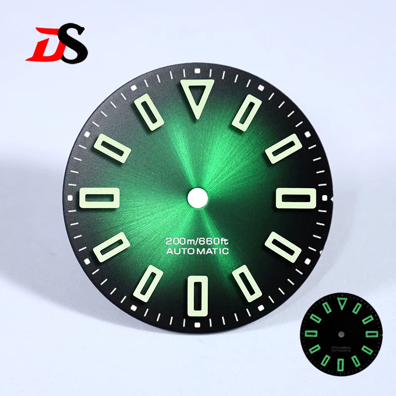 Premium Watch Dial Sunburst No date window 28.5mm hollow marker 60C luminous modification for NH35 / Miyota T9015/ ETA2824 PT5000