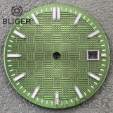 31mm Sterile Dial logo-free green luminous dial for NH35 movement 3 o'clock date