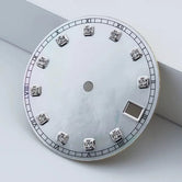 28.5mm MOP sterile dial for NH35 movement no lume Mother of Pearl Dial diamond markers