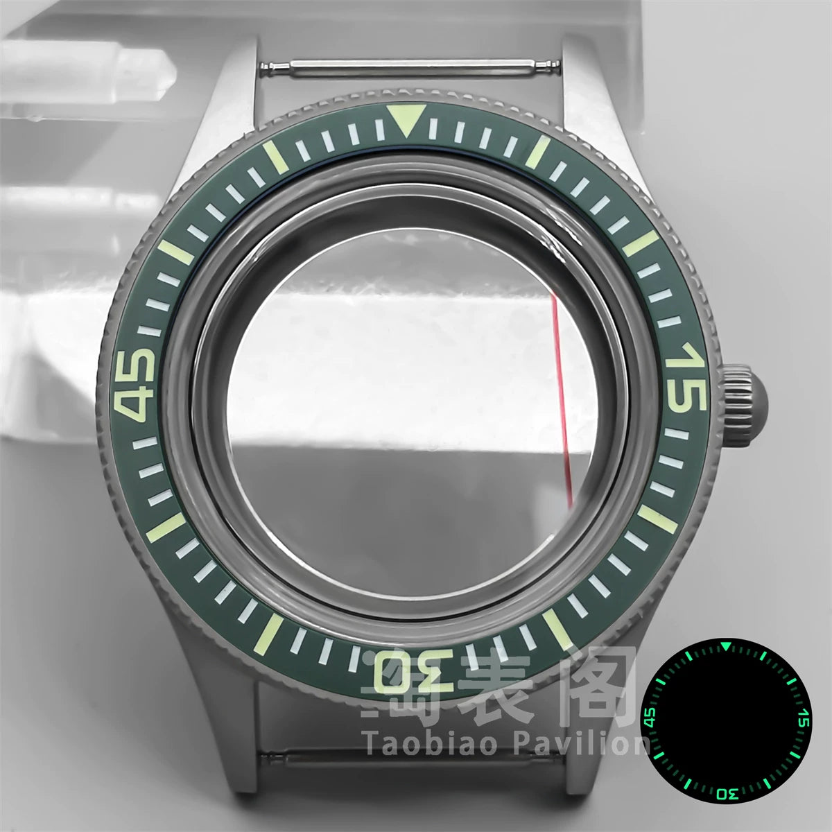 40MM titanium-coated Fifty Fathoms Watch Case Luminous Bezel Domed Sapphire for NH35 36 ETA2824 PT5000 movement 10Bar