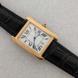 Tank Watch 31mm square retro women's watch stainless steel quartz VJ24 3ATM Mineral Silver Gold