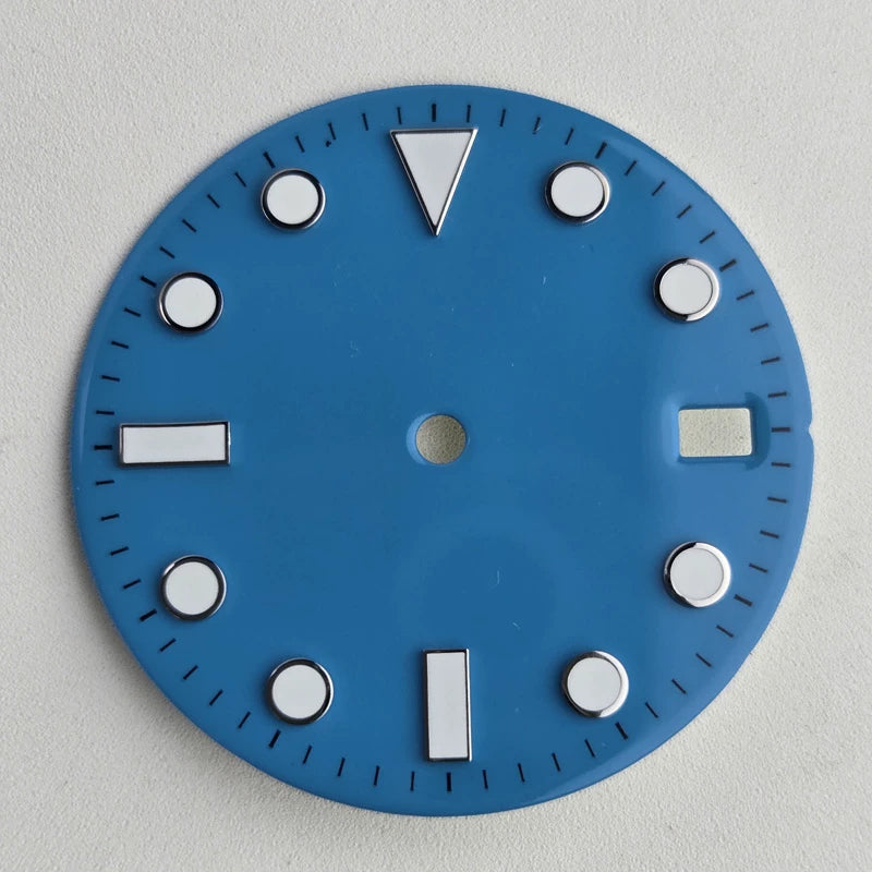 Enamel  Dial Sub style 28.5MM Watch Accessories Full Sterile for NH35/36 Movement Blue Lume