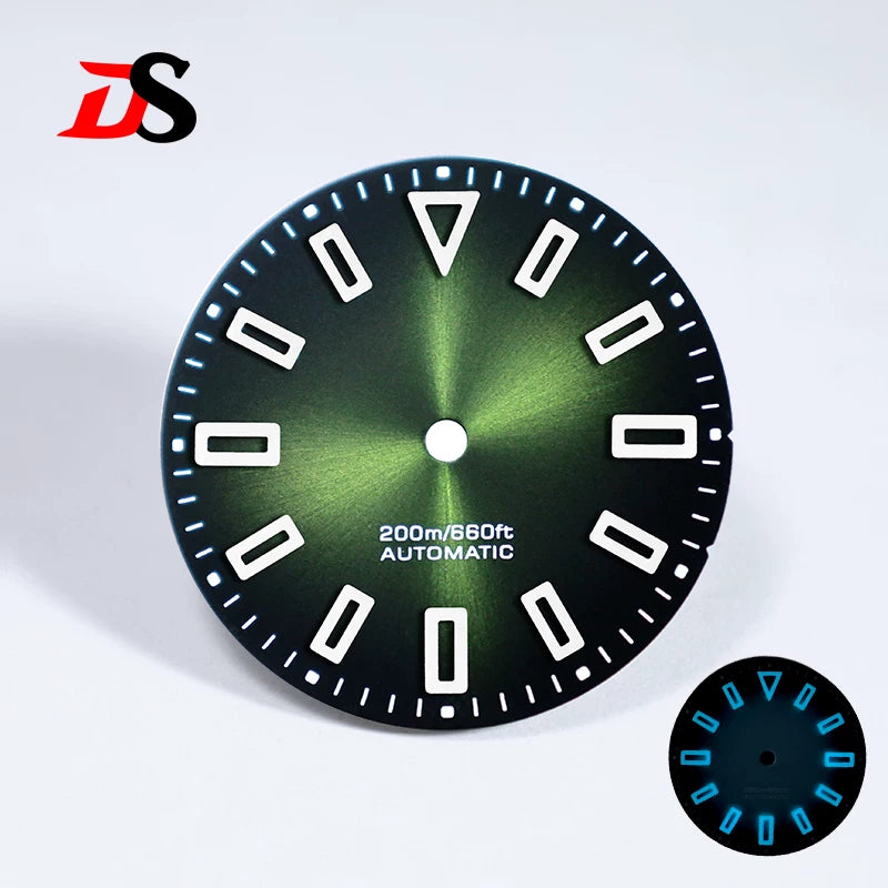 Premium Watch Dial Sunburst No date window 28.5mm hollow marker 60C luminous modification for NH35 / Miyota T9015/ ETA2824 PT5000