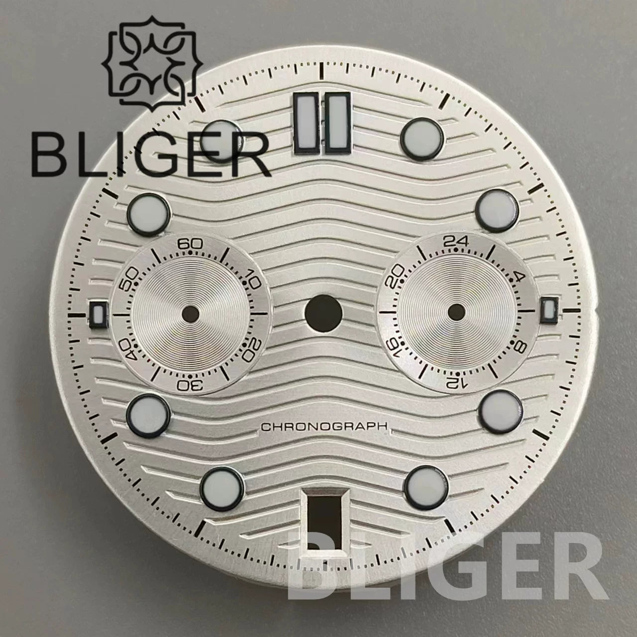 Chronograph Quartz Seamaster Dial 31mm Water Ripple for VK63/64 Movement
