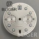 Chronograph Quartz Seamaster Dial 31mm Water Ripple for VK63/64 Movement