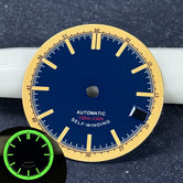 28.5MM retro navy blue black dial for SKX NH35 NH34 calendar window diving watch modification
