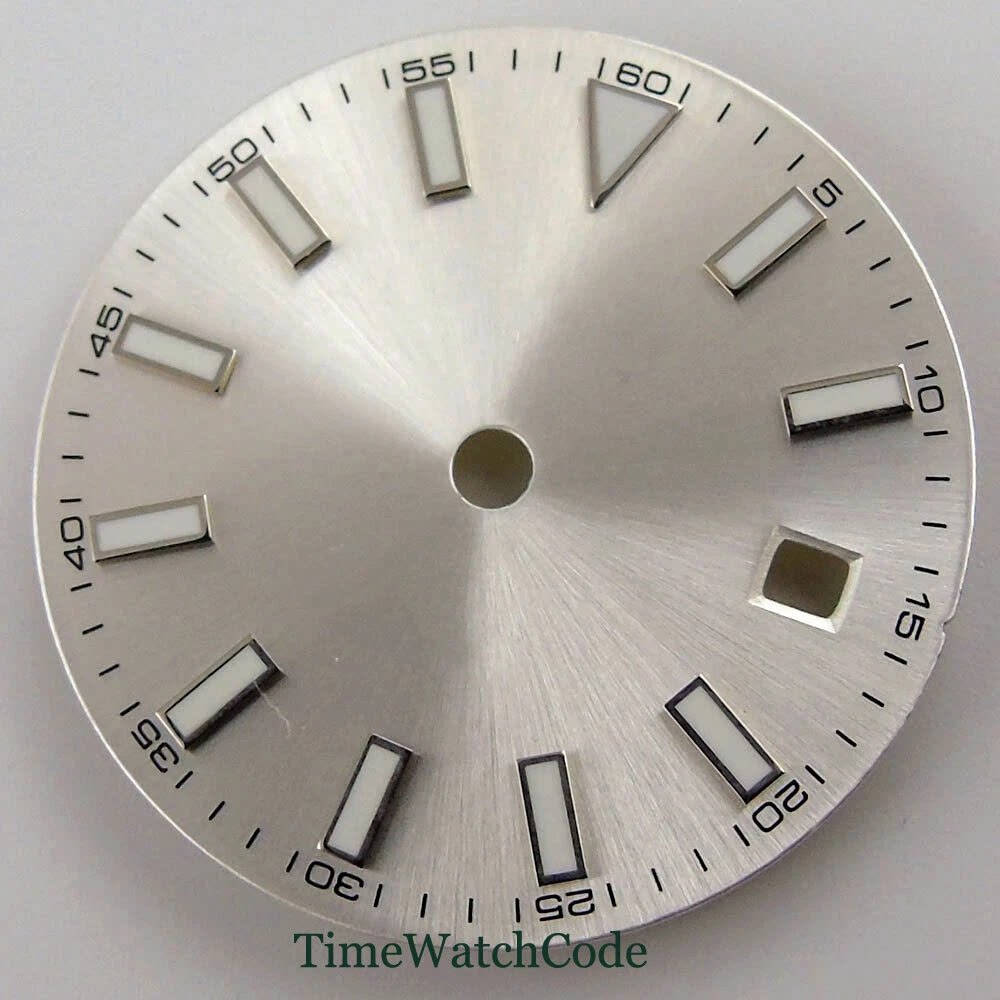 Sterile 29mm Watch Dial ETA2824 PT5000 NH35 Calendar Window Accessories Green Luminous 60 number
