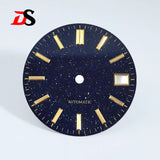 Premium 28.5MM Blue Sands Starry Dial for NH35/4R36 Natural Stone Star Dial DATE Luminous Gold silver marker