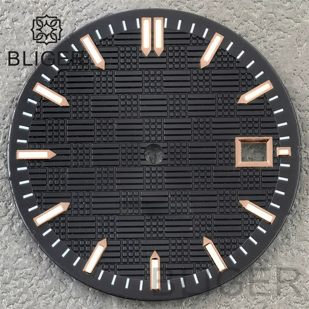 31mm Sterile Dial logo-free green luminous dial for NH35 movement 3 o'clock date